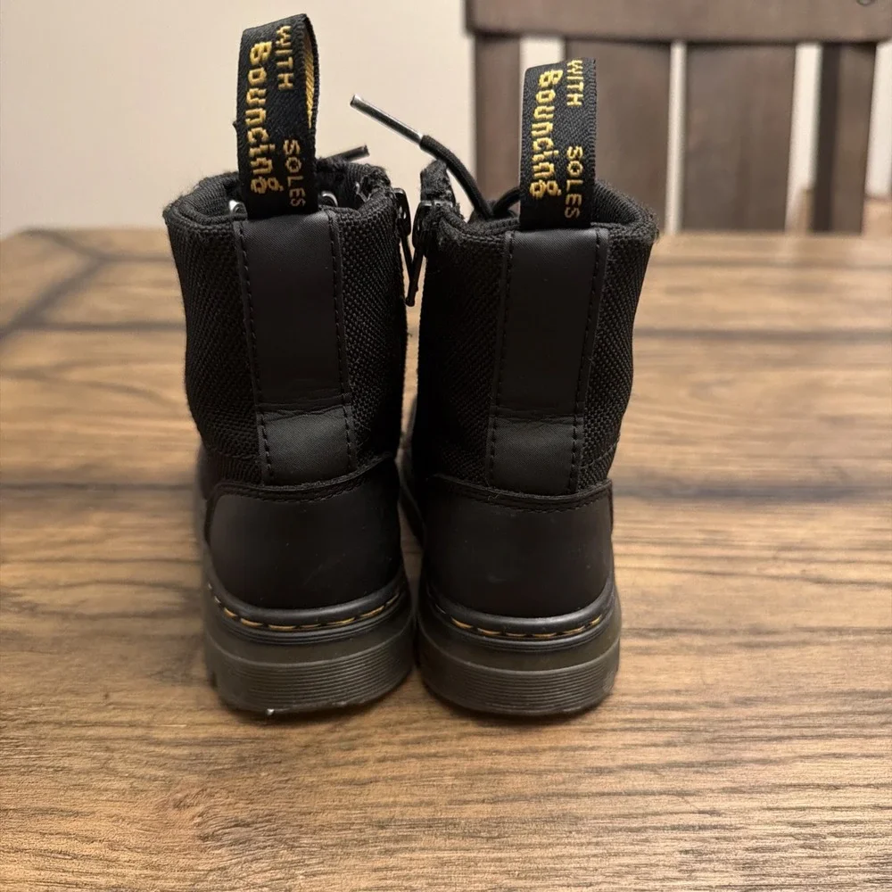 Dr Doc Martens Combs J black canvas combat boots unisex boys girls size 11 …G5